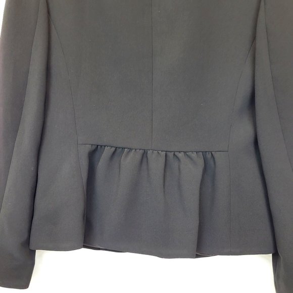 Talbots Outlet Black 3 Button V Neck Blazer, Rear Peplum Pleats, Size 4, NWT - Picture 6 of 12